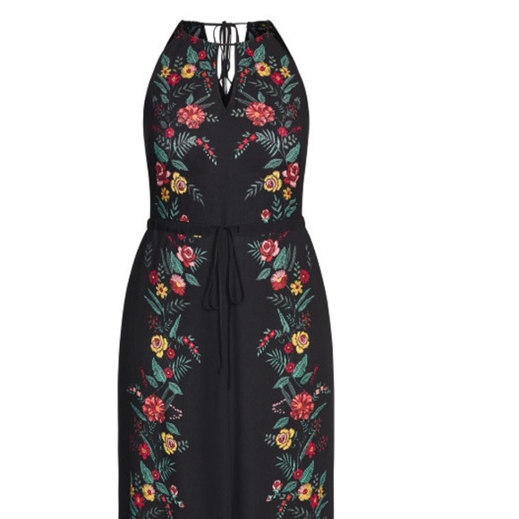 Boho Bouquet Black Maxi Dress - Picture 5 of 7